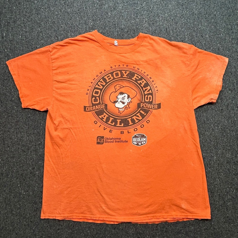 Oklahoma State University TShirt XL Mens Orange Gameday Pistol Pete Bedlam OSU